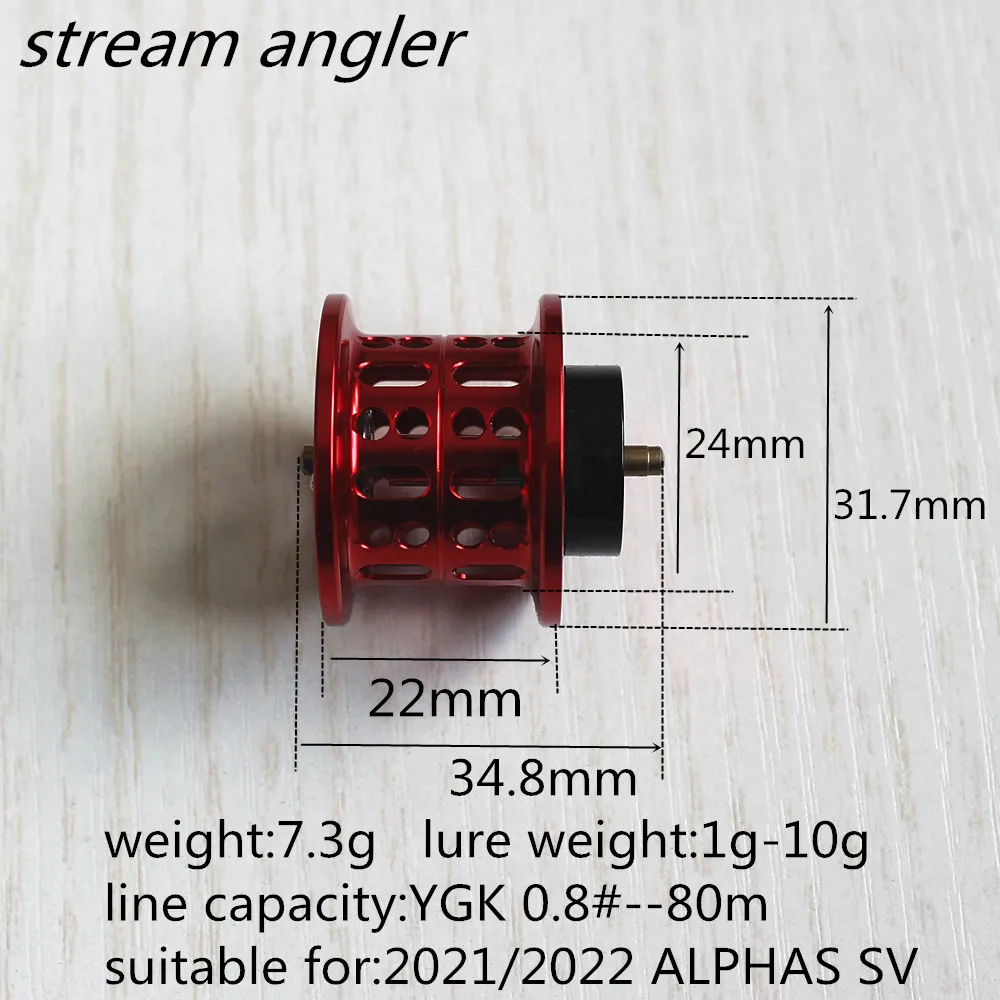 2021 2022 Alphas Spool With Ceramic Ball Bearings Modified Line Cup Lightweight Bait 1g-10g Retrofit Baitcasting Reel 7.3g