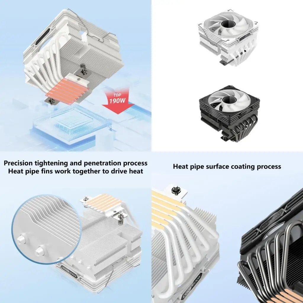 

C90F Advanced 6Heat Pipe Cooling Fan CPU AirCooler For Optimals Computer Performances