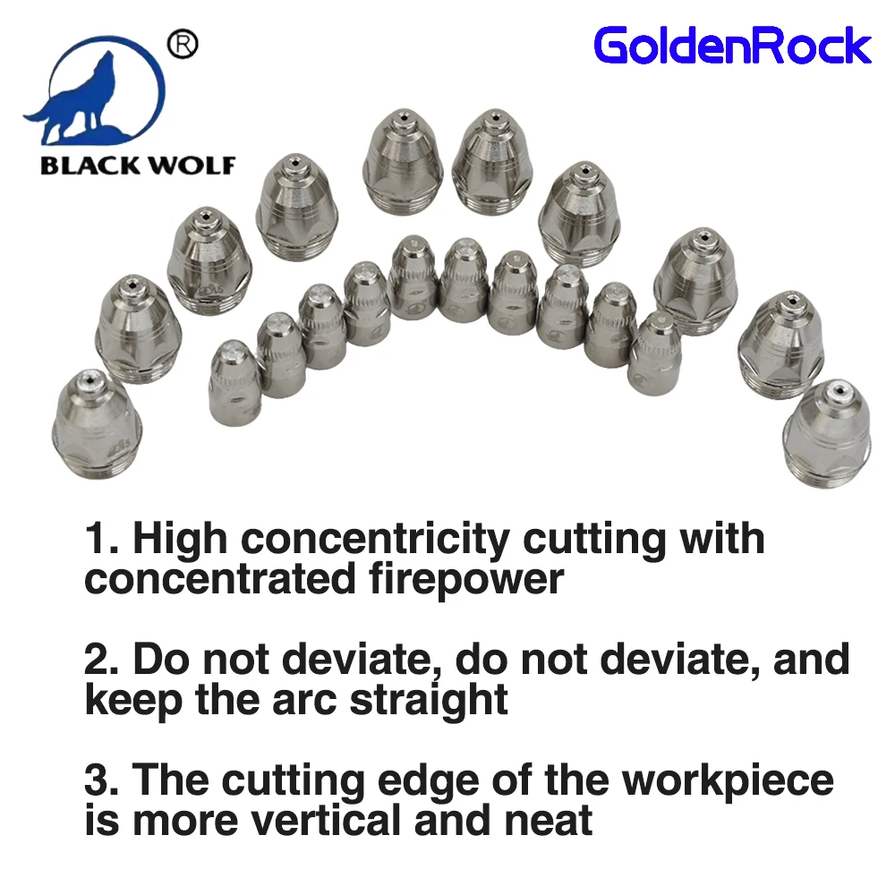 

Original Black Wolf P80 Plasma Nozzle 1.5mm for LGK-80/100/120 Torch, Hafnium Electrode, 40-100A Cutting Tip