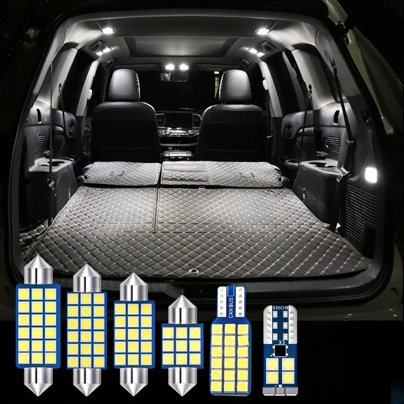 For Jeep Grand Cherokee WK2 2011-2013 2014 2015 2016 2017 2018 2019 2020 6pcs Car LED Bulbs Reading Lamp Trunk Light Accessories