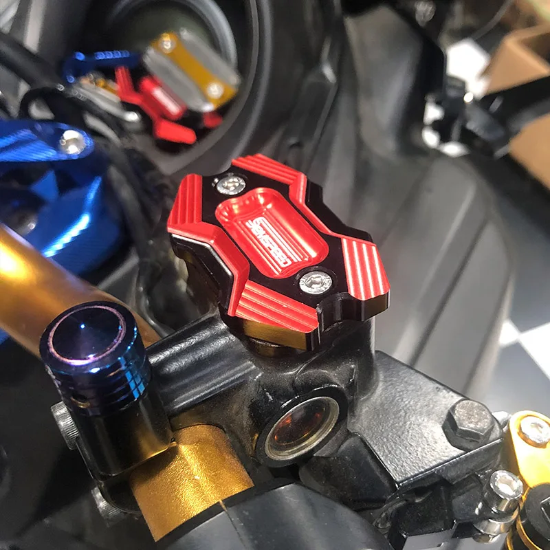 SEMSPEED Motorcycle Brake Fluid Clutch Cylinder Master Oil Cup Reservoir Cover For Yamaha NMAX125 150 155 NVX AEROX 2016- 2024