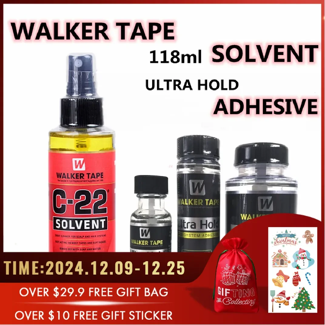 C-22 118ml Solvent  For Lace Wig/Toupee/Closure/Tape Hair Extension Glue remover Fast Acting + Walker Tape Ultra Hold Glue