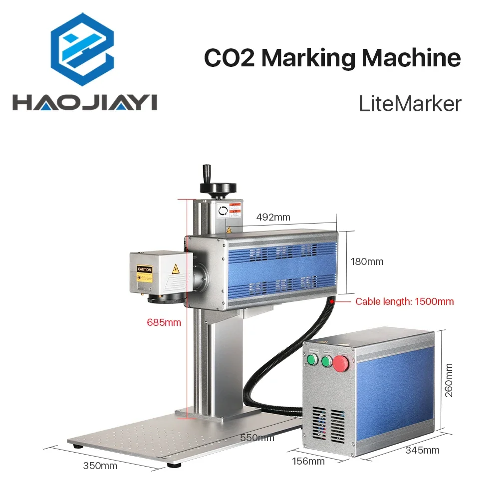 10.6um Co2 Marking Machine LiteMarker 30W 50W CRD RF Laser Tube 110*110-300*300mm Working Area for Leather Cloth Design