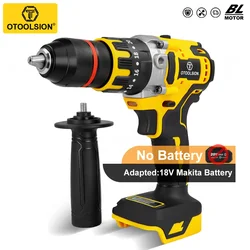 OTOOLSION 20V Brushless Electric Drill 13mm Torque Professional Drill Cordless Impact Drill Body Electric Tool Drilling Concrete