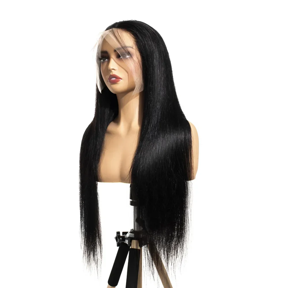 Brazilian 36 Inch Bone Straight Black 13x6 HD Lace Frontal Wigs 5x5 Glueless Lace Closure Ready To Wear Human Hair Wig 360 Full