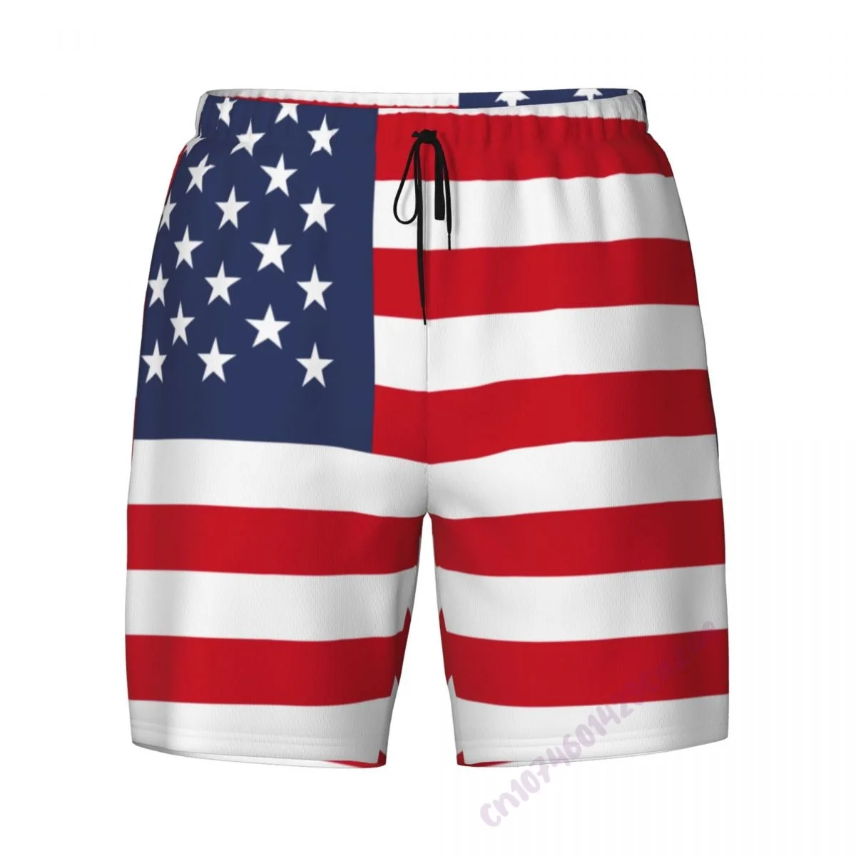 United States Usa Country Flag 3D Mens Swimming Trunks With Compression Liner 2 in 1 Quick-Dry Swim Shorts With Pockets