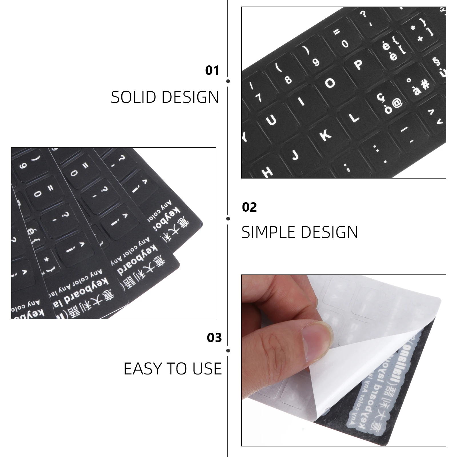 

10 Pcs Laptop Italian Keyboard Stickers Computer Decorations White Letter Cover Skin Student