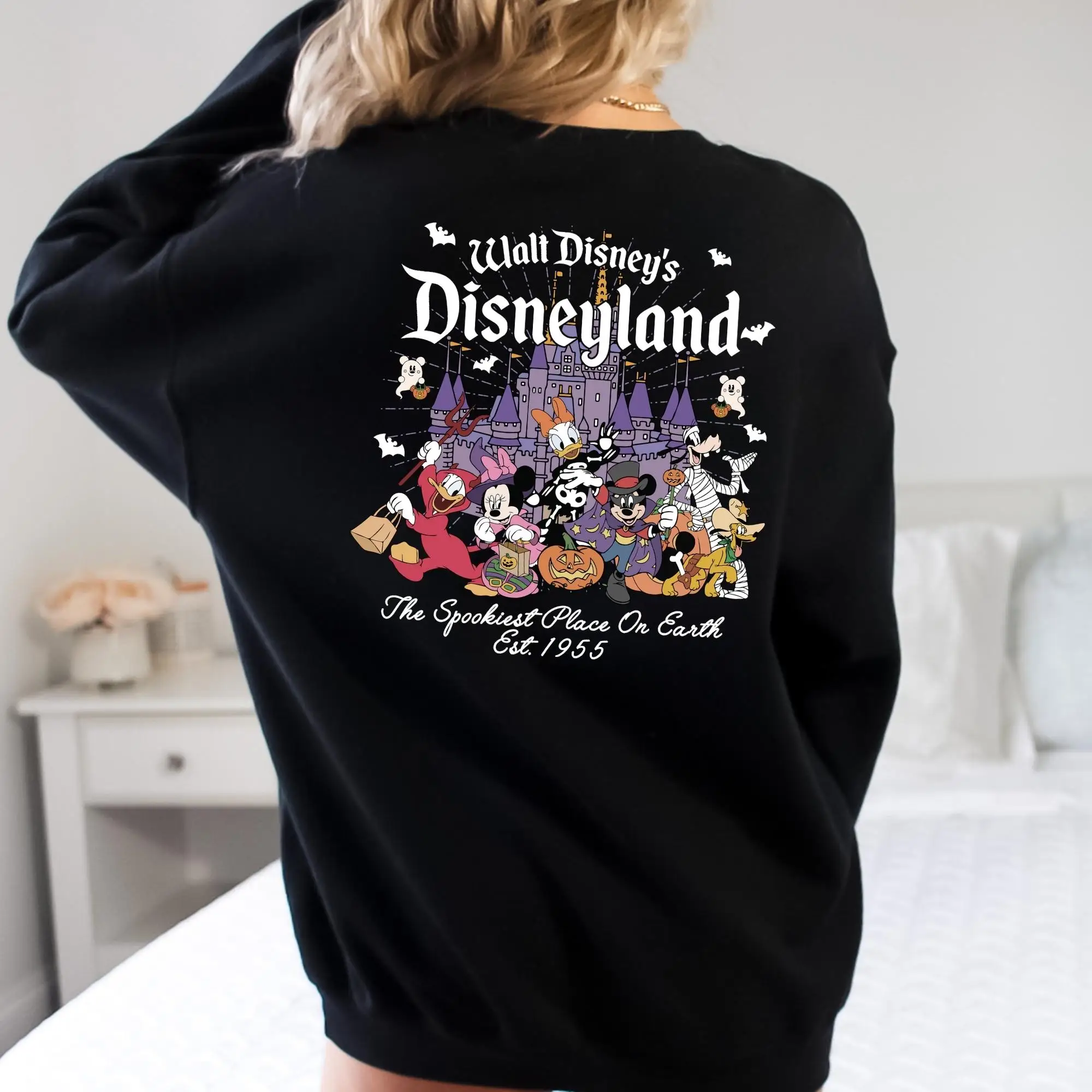 Disneyland Halloween sweatshirt met ronde hals Mickey en vrienden sweatshirt herfst en winter nieuwe streetwear tops kleding