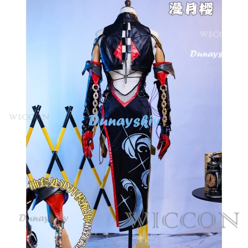 Yinlin disfraz de Cosplay para mujer, juego de peluca, ondas parpadeantes, vestido, uniforme, pendientes, tocados, resonador Electro congénito, Jinzhou