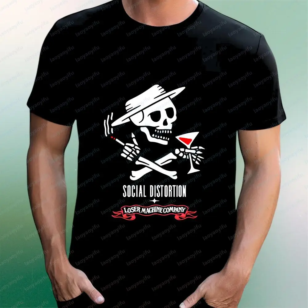 Social Distortion - Retro Piracy Style Classic Band Movement Short-Sleeved Men's and Women's Universal Round-neck T-Shirt