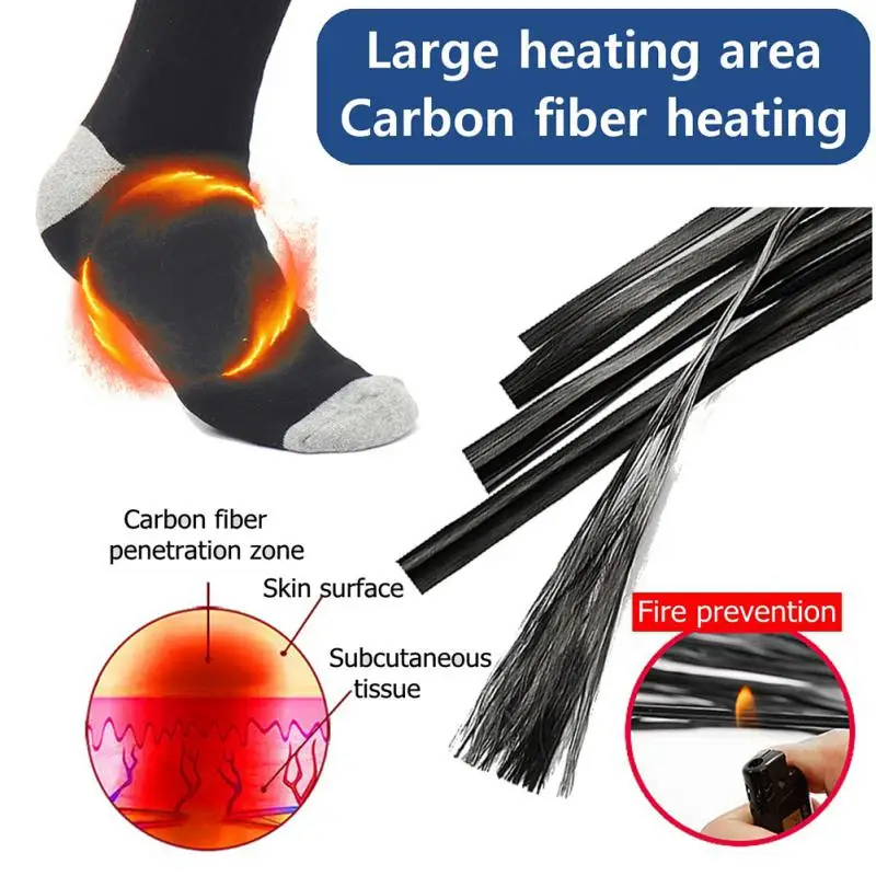 Electric Heated Socks Boot Feet Warmer Usb Rechargeable Heating Foot Warmer Artifact Anti-cold Winter Sport Socks Winter Heating