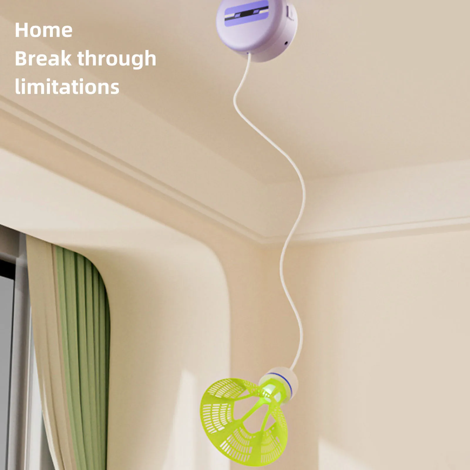 

Тренажер для бадминтона с автоматическим отскоком, дистанционным управлением, регулировкой высоты, для одиночных тренировок, с эластичным шнуром