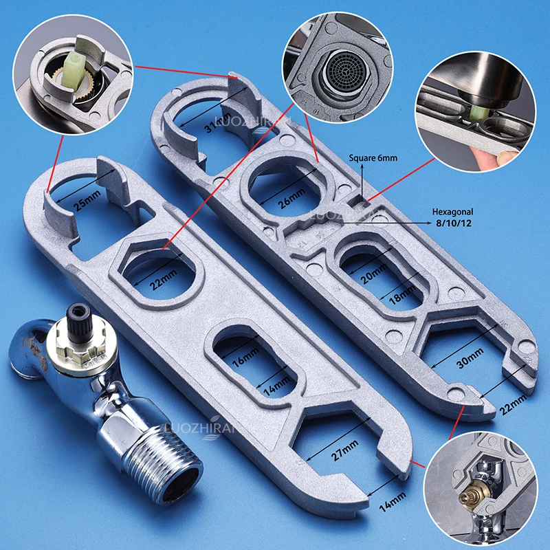 Multi-functional Disassembly Wrench Universal Bathroom Plumbing Tool for Faucet Sink Basin Valve Installation Removal Hand Tools