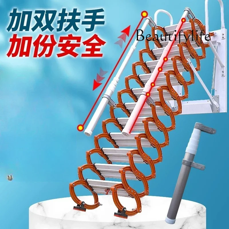 

Настенная подвеска BJ, уличная телескопическая лестница, настенная подвеска на чердак, лофт, гараж, складной, не занимает места, бытовой подъемник в помещении