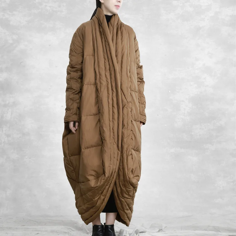 Women's Autumn Winter Top Coat Down Jacket White Duck Down Warm Large Size Retro Simple Fashion New Soft Niche Versatile Skinny