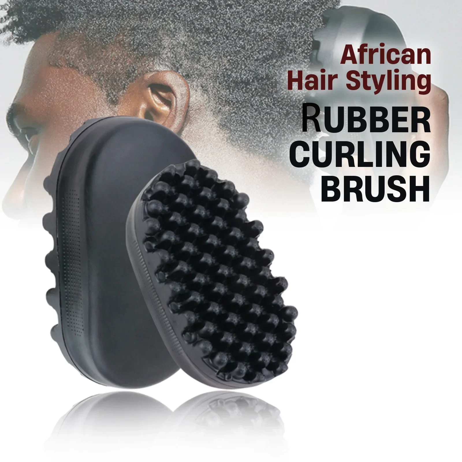 Antislip Rubber Curling Hair Brush Washable Durable African Braid Styles Brush Curling Hair Care Cleaning Tool For Men And Women