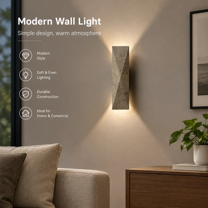 Outdoor Wall Sconce Waterproof Japanese Wabi Sabi Sandstone LED Up Down Light At Homestay Patio Decor Designer Ambient Wall Lamp