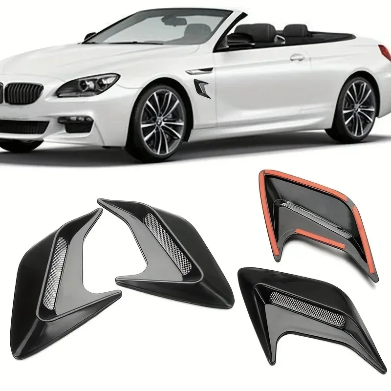 Carbon Fiber Universal Car Shark Gills Fender Side Air Flow Outlet Vent Decoration Sticker Trim Cover for Auto Styling image 4