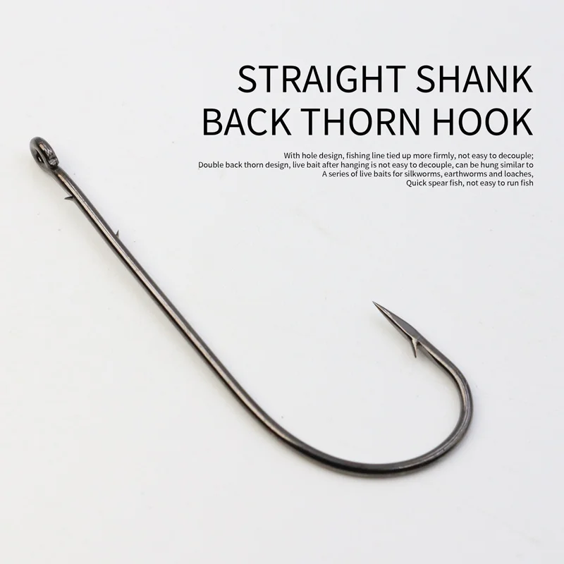 خطافات صيد السمك ZYZ Aberdeen خطافات صيد طويلة عرقوب من الفولاذ عالي الكربون مع انتقادات خلفية ملحقات صيد الطعم المعلقة بقوة