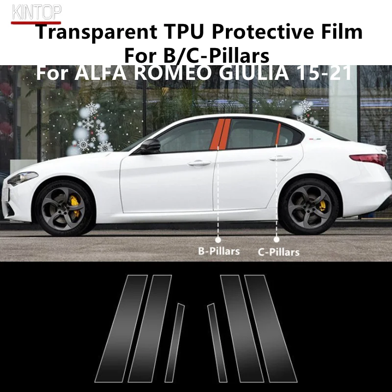 

For ALFA ROMEO GIULIA 15-21 B/C-Pillars Transparent TPU Protective Film Anti-scratch Repair Film Accessories Refit