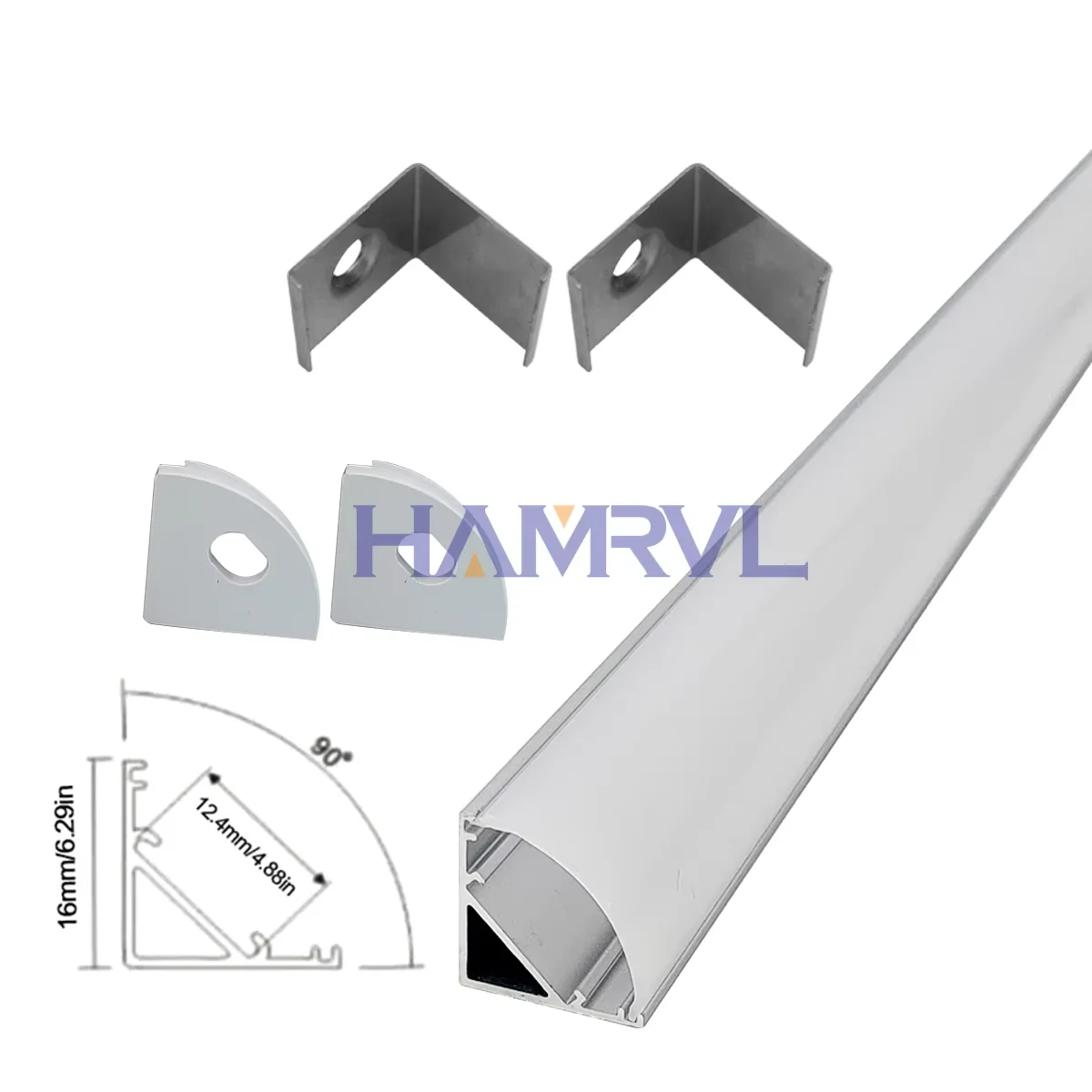 2-30PCS LED Aluminum Channel Profile 0.5m Length - U/V/W  Snap-On Design Decorative Housing for Home/Office/Cabinet Lighting