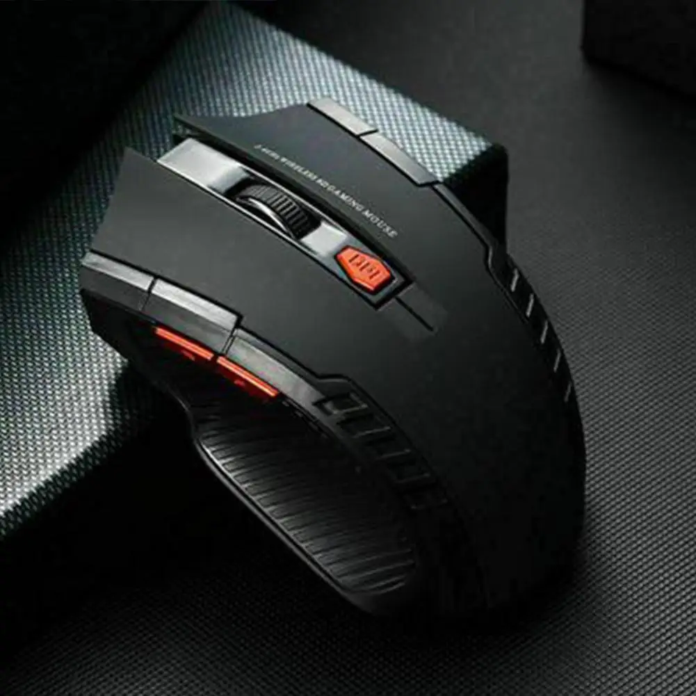 Gaming Mouse Ergonomic Wireless Mouse PC Gaming Mice with 6 Silent Click Buttons for PC Laptop Battery Operated Adjustable DPI