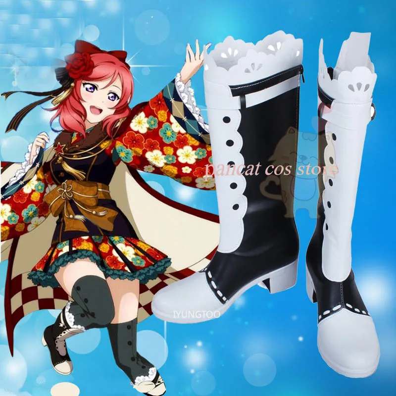 Lovelive Anime Nishikino Maki  Cosplay Shoes Comic Anime Game Cos Long Boots Cosplay Costume Prop Shoes for Con Halloween Party