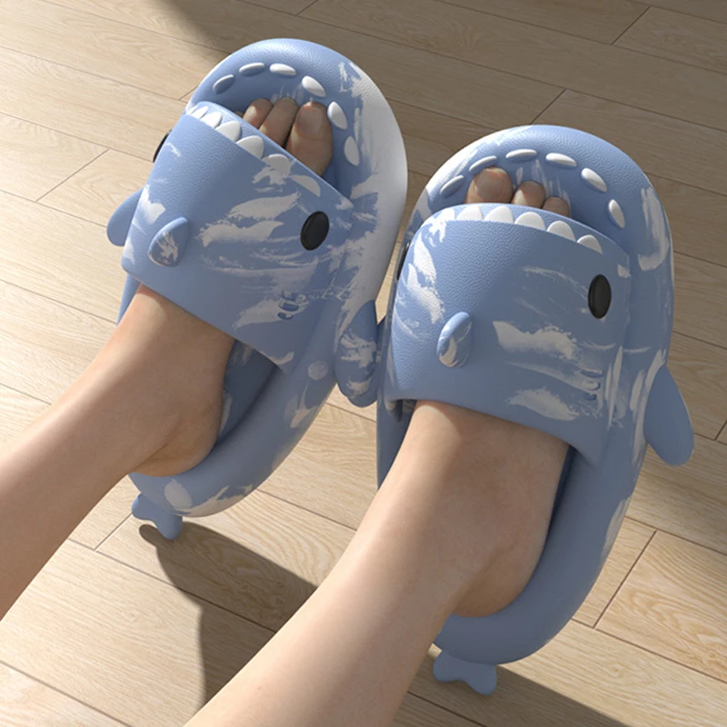 

Litfun Shark Slippers For Women Men Summer Fashion Beach Non-slip Sandal Platform Shark Slides Home Couple Thick Soled Flip Flop