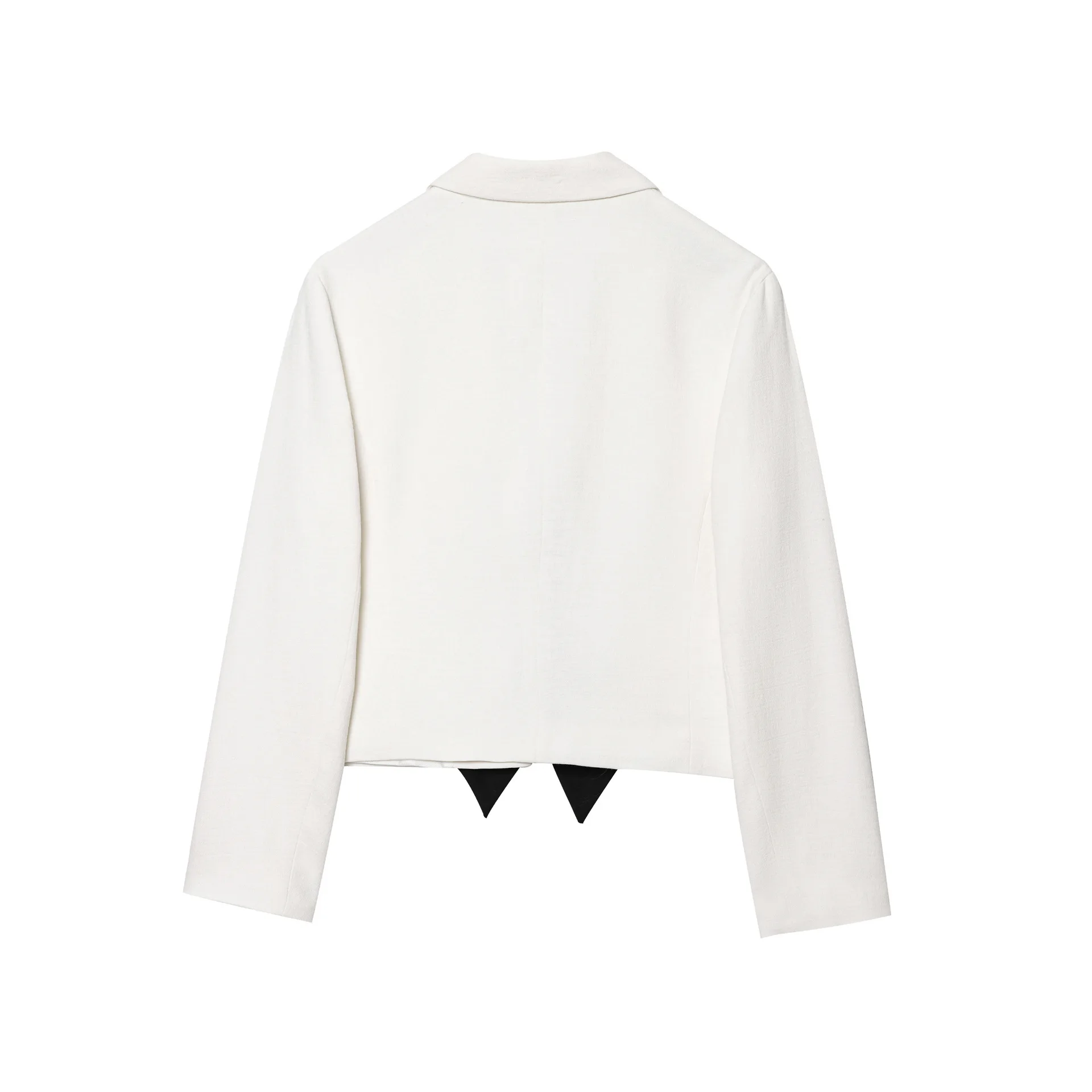 Women's Long-Sleeved Suit Jacket Spring & Fall European American Style Contrasting Color Bow Decor Wholesale Export K526036