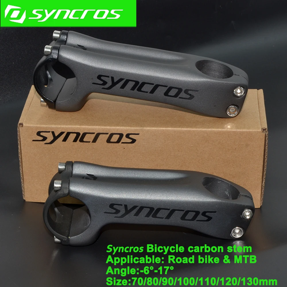 

Syncros Carbon Bike Stem Road Bicycle/mtb Stem -6°/-17° Mountain Bike Carbon Stem Black Grey Silver Bicycle Accessories