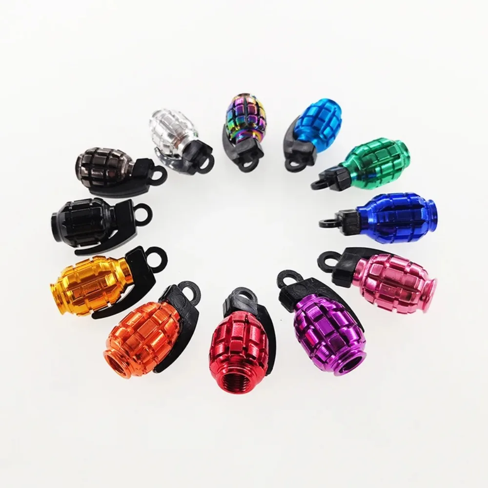 Cap 4pcs Aluminum Car Tire Valve  Grenade Alloy Tyre Cover Air Dust    Truck Bike Wheel Rim  Stem