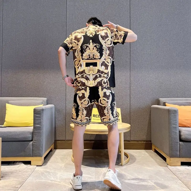 Summer Casual Short Sleeve Shorts Men\'s Clothing Fashion High Quality 3D Printed Sportswear Men\'s Business 2 Piece Set