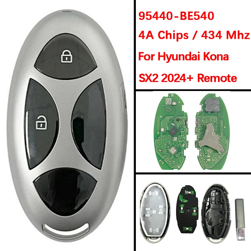

CN020457 Aftermarket 3 Buttons Remote Key Fob FCC 95440-BE540 433MHz 4A Chip Keyless Go Remote For Hyundai Kona 2024+