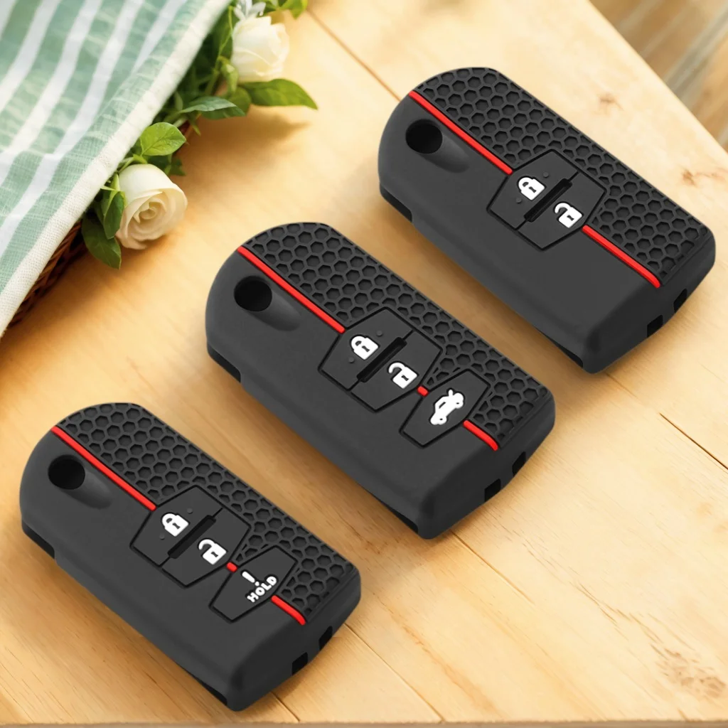 Silicone Car Flip Key Case Cover For Mazda 2 3 5 6 8 CX7 CX-7 CX5 CX-5 CX9 CX-9 MX5 MX-5 M6 RX8 RX-8 2/3 Buttons key Shell