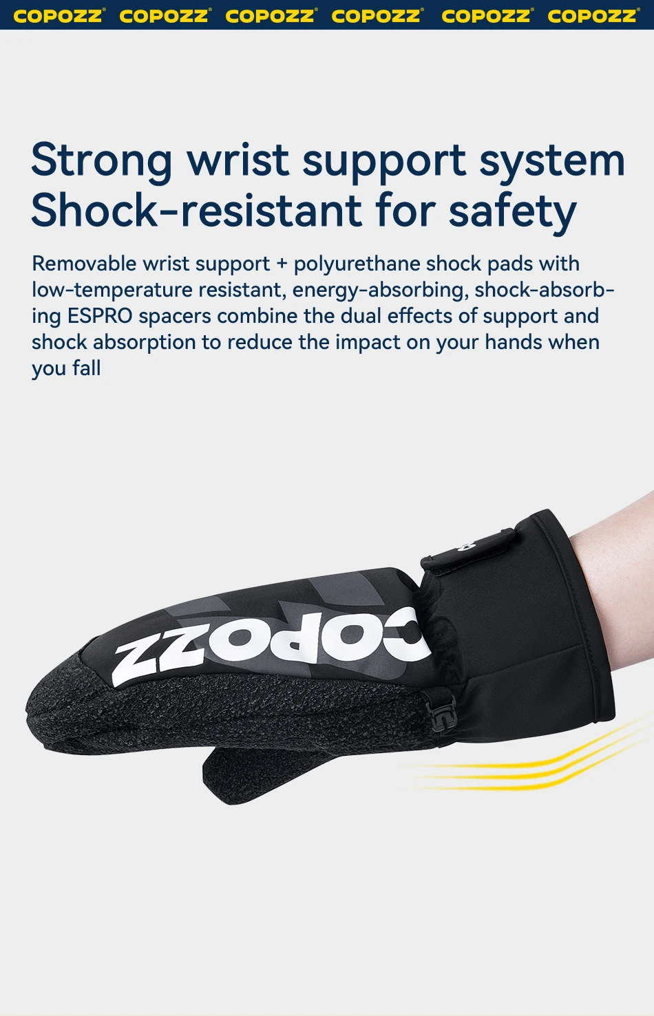 COPOZZ Kevlar verdickte Skihandschuhe Winter Männer Frauen 3M Thinsulate Thermo-Snowboard-Handschuhe wasserdichte warme Fäustlinge Skihandschuhe – Detail 8