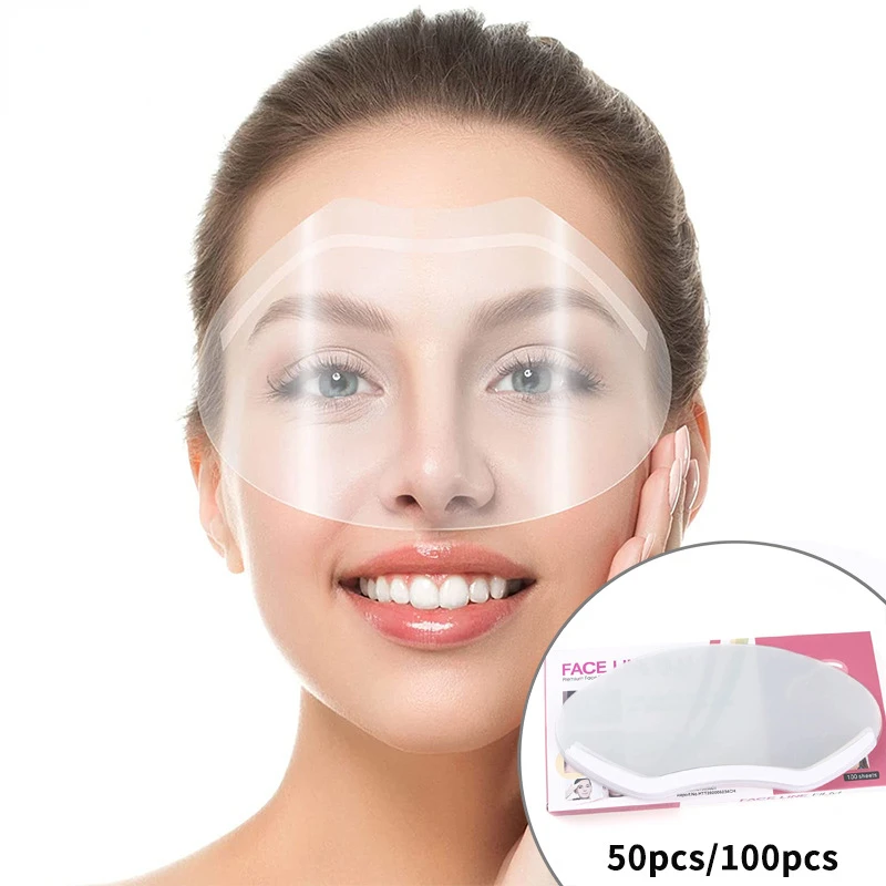 Disposable Face Shields M Shaped Makeup Shower Visors Clear Barber Masks for Hairspray Hairdressing Tool Salon Supplies