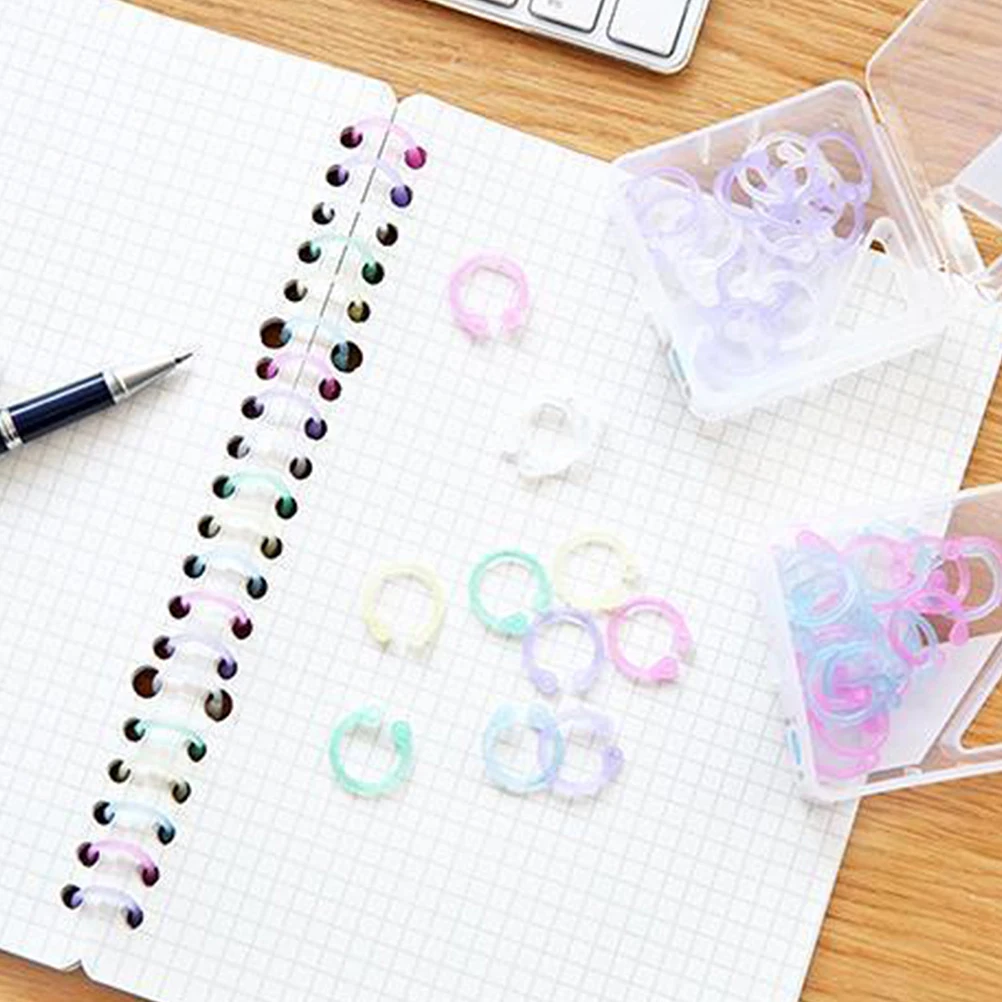 

32 Pcs Loose-leaf Ring Storage Convenient Book Rings Colorful D-shaped Binding Key Household Binder Circles Plastic