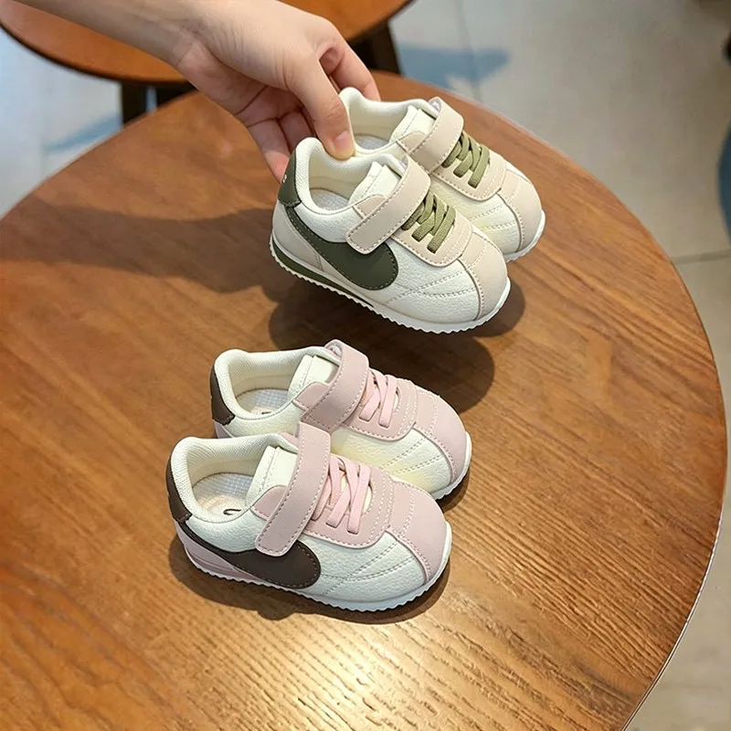 Autumn Baby Boys Girls Toddler Shoes Soft Breathable Microfiber Leather Infant First Walking Sneakers 0-3 Year Flat Walker Shoes