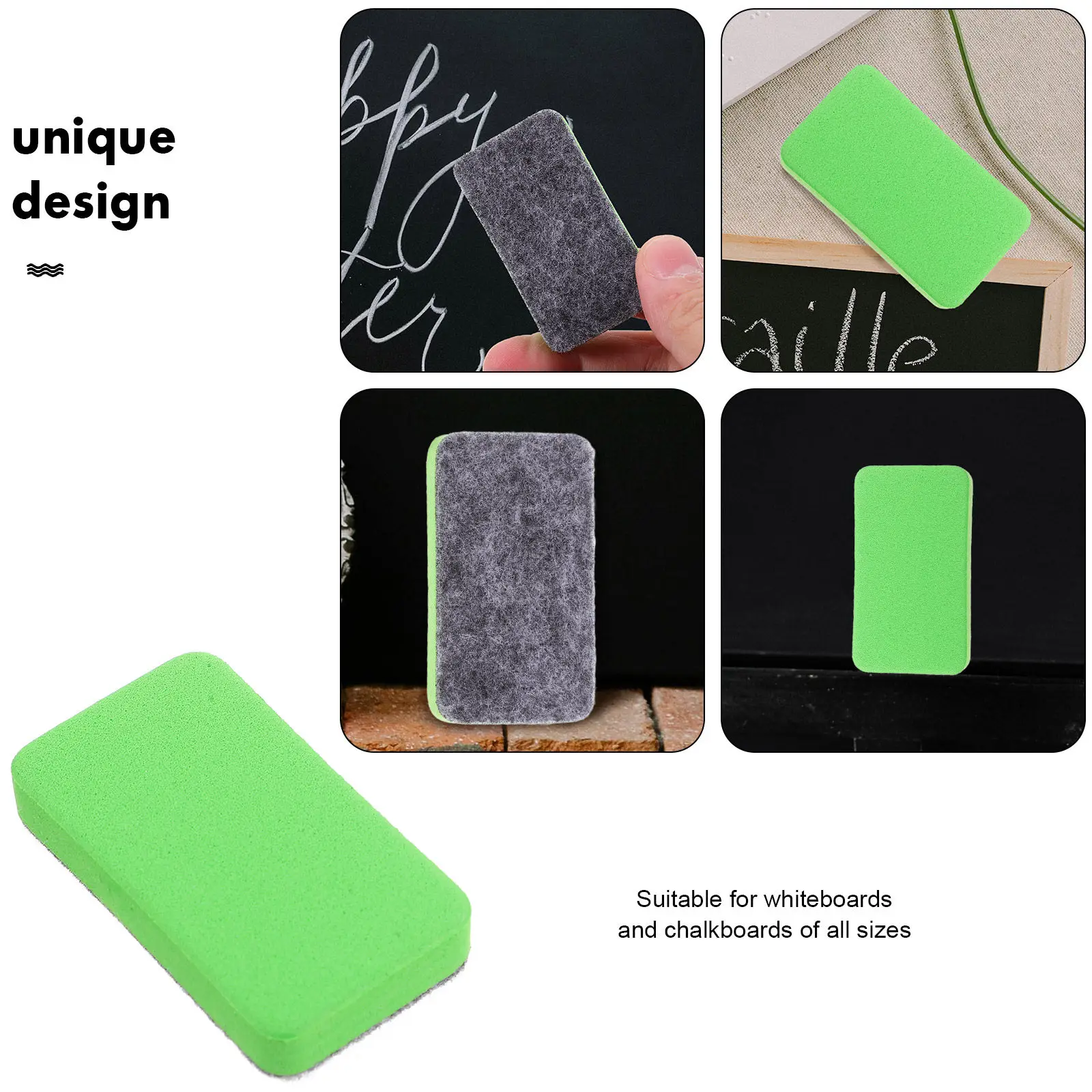 10Pcs Felt Whiteboard Eraser Dry Erase Eraser Ergonomic Comfort Grip Scratch-Free for Training Institutions Teacher Supplies