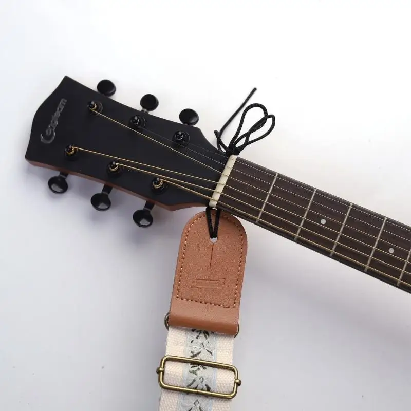 

652F Embroidered Guitar Strap For Acoustic Electric Guitars Includes 2 Picks Tailpin Accessory