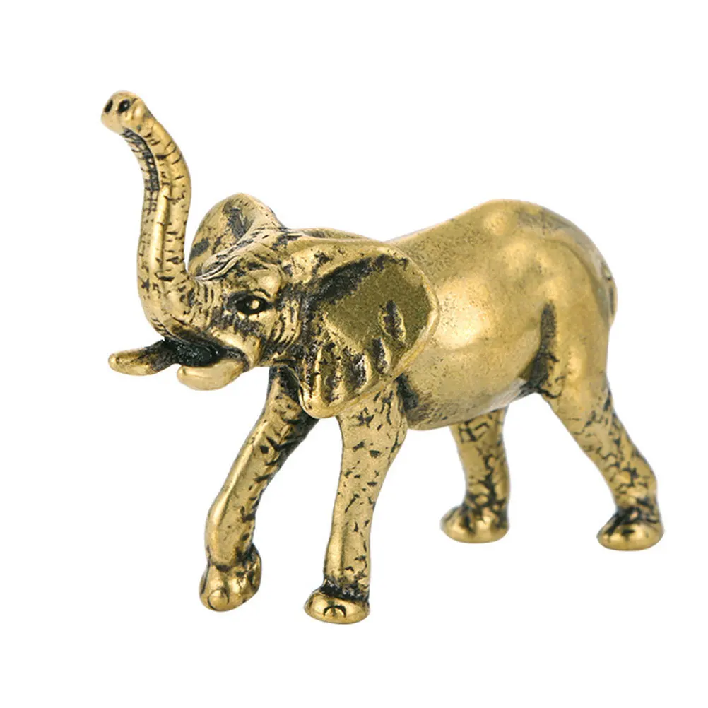 

Zerodeko Brass and Elephant Figurine Home Decor Sculpture Exquisite Animal Statues for Living Room Decoration