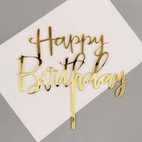 New Happy Birthday Cake Topper Baking Dessert Cake Insert Decor Cupcake Wedding Birthday Party Decorations Baby Shower Cake Flag
