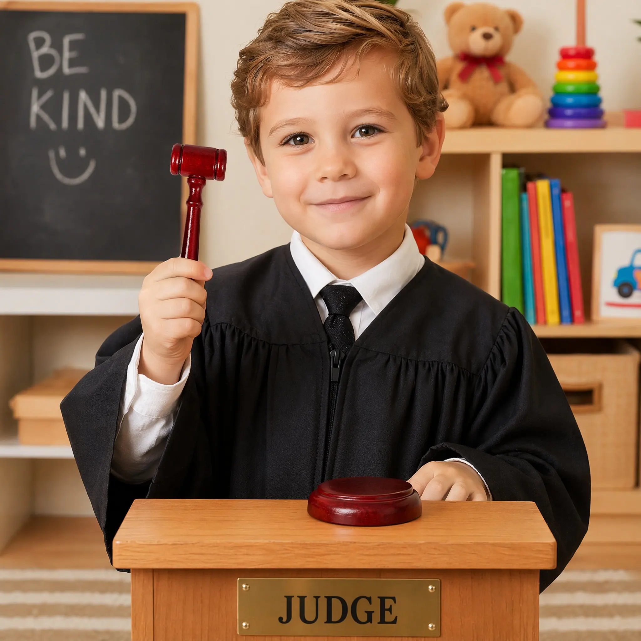 3Pcs Mini Judge Gavel Set Wooden Hammer for Kids Elegant Simple Design Smooth Burr Free Craftsmanship Roleplaying Game Gavel