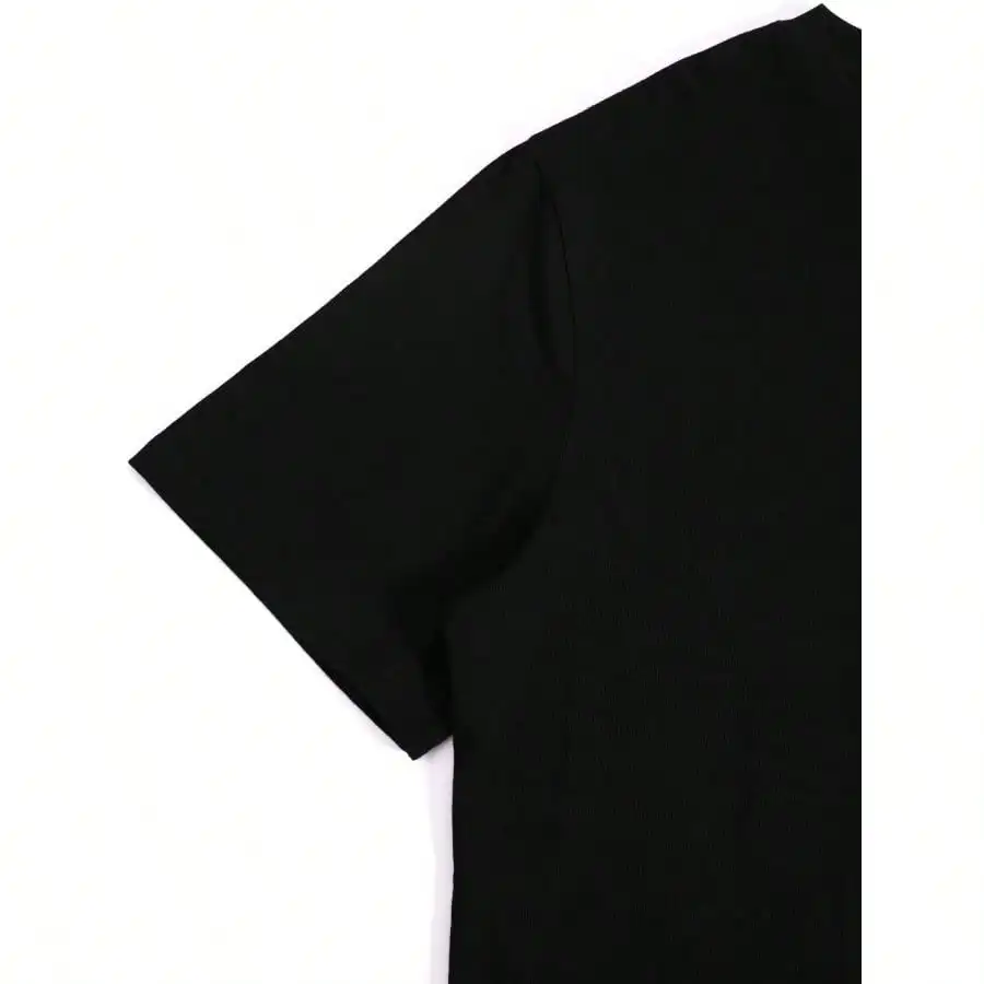 Women's Heart Print T-Shirt - Crew Neck Short Sleeve Casual Top, Spring/Summer