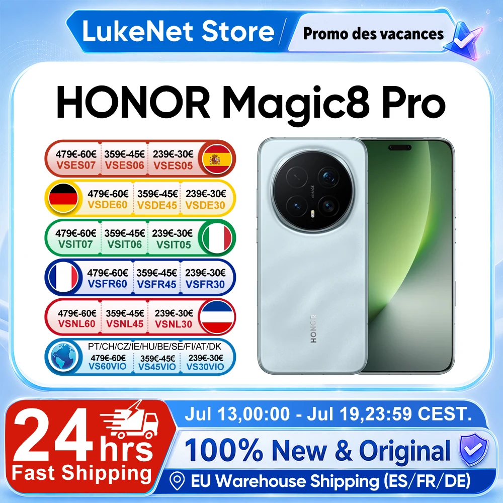 HONOR Magic 8 Pro 5G Versión EU Smartphone Snapdragon 8 Elite Gen 5 200MP AIMAGE 6270mAh 100W 6.71'' OLED NFC eSIM Honor