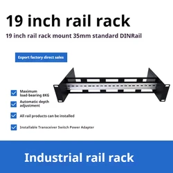 Altura industrial da cremalheira do trilho do interruptor ajustável, suporte do armário, montagem do transceptor de DINRail, 19 