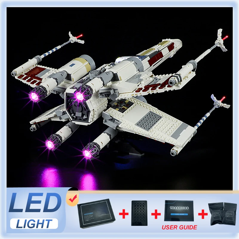 Kit de luz LED para DIY, X-Wing Starfighter, apenas luz LED sem modelo de blocos, 75355