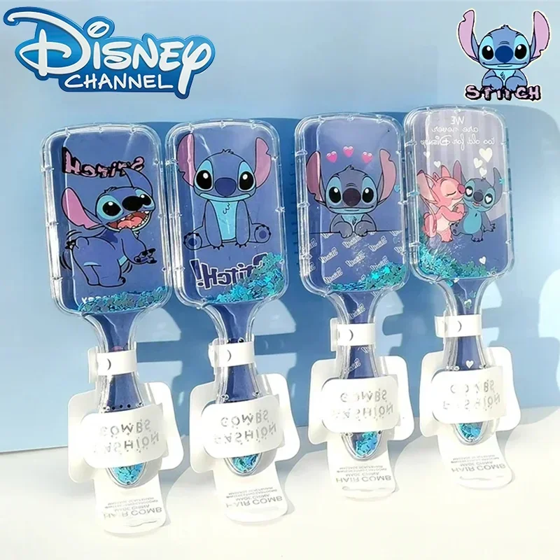 

New Disney Stitch Air Cushion Hair Comb Cute Cartoon Anime Angel Massage Hairs Little Comb Kawaii Girls Children's Holiday Gifts