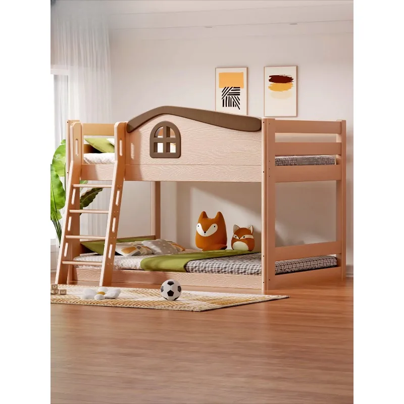 Solid wood bunk beds, raised beds for boys and girls, bunk beds with slides