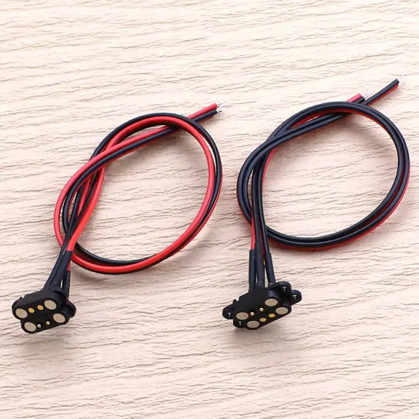 20cm Magnetic Pogo Pin Connector DIY Cable 2 3 4 5 6 7 8 Pin Pogopin Male Female Pitch 2.5mm Spring Loaded Power Socket W/ Wire